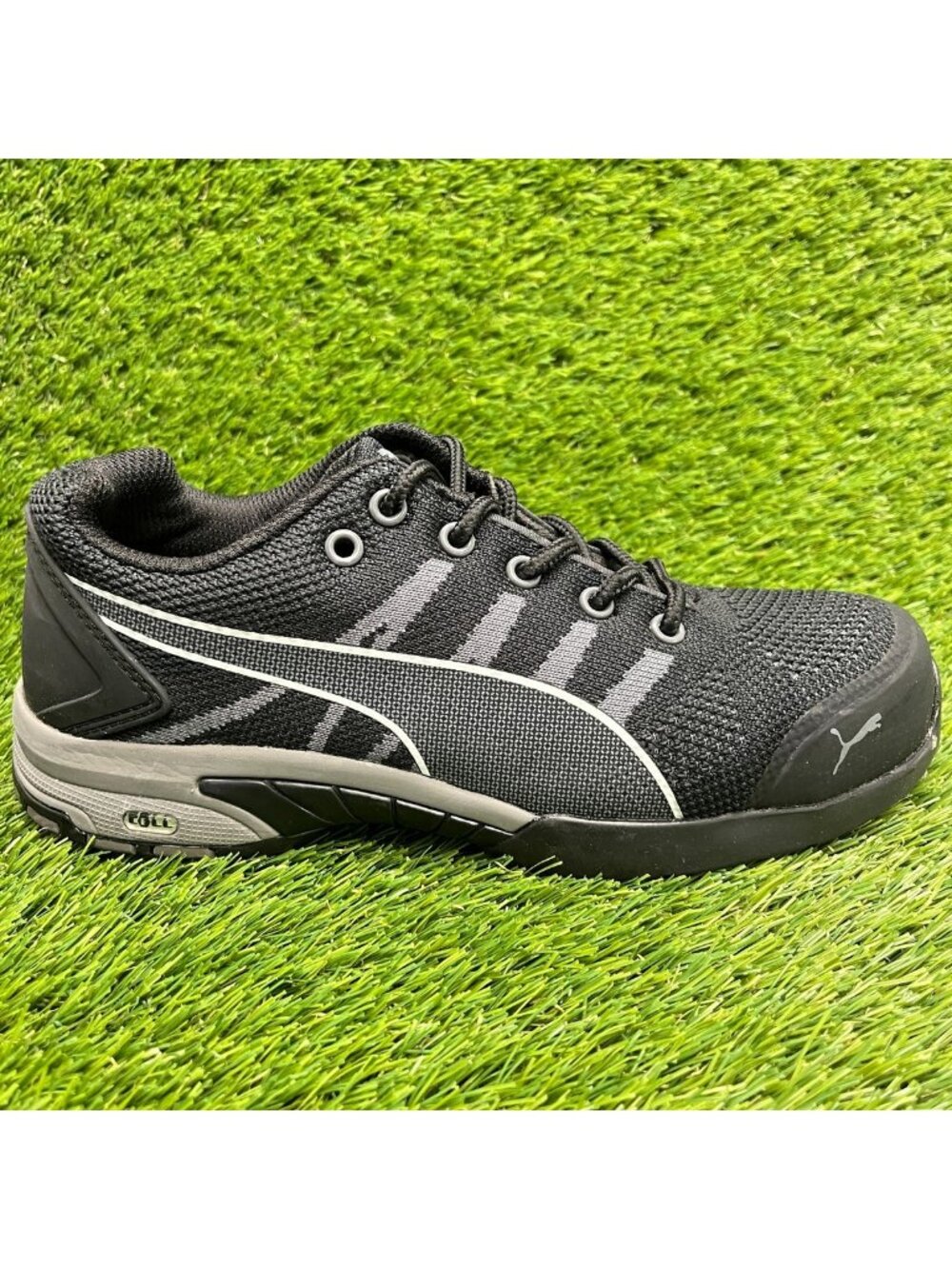 Puma Celerity Knit SD Womens Size 7 Black Gray Steel Toe Safety Working Shoes